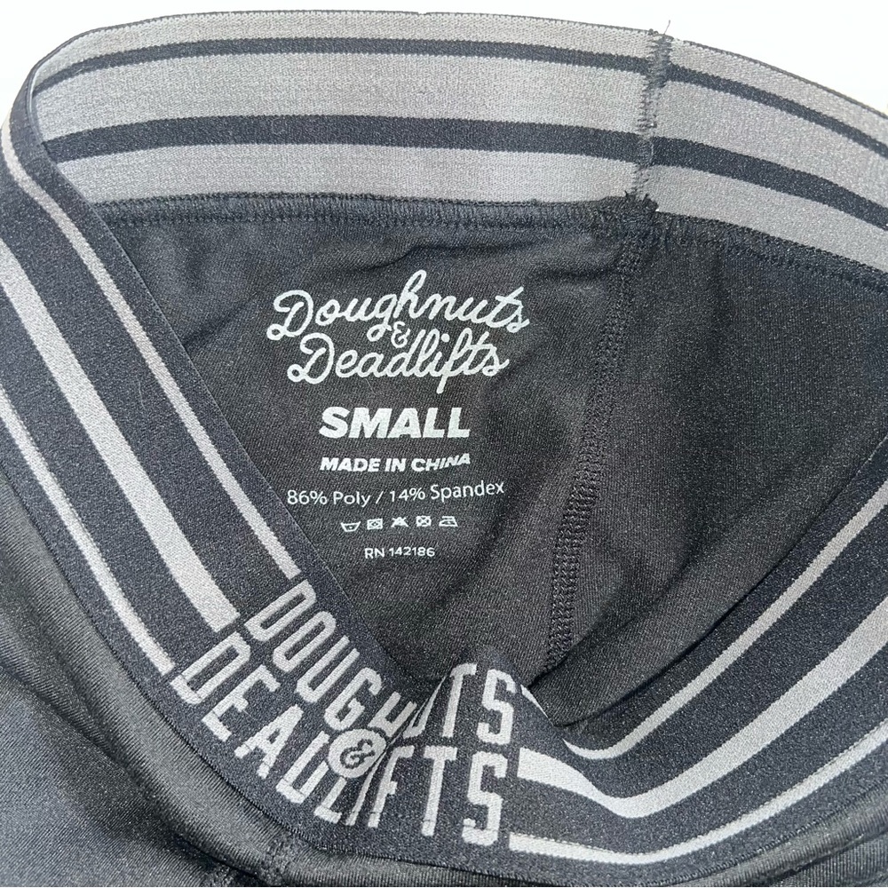 Doughnuts & Deadlifts Women's Black Leggings - Picture 6 of 8